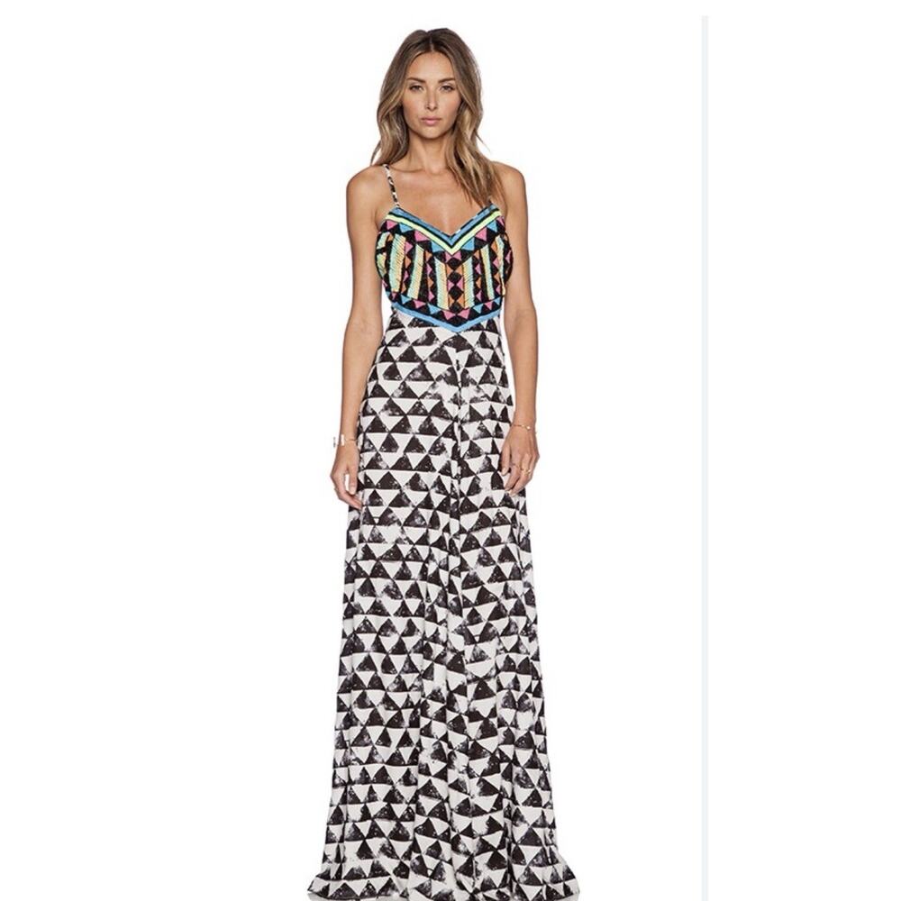 Mara Hoffman Embellished Maxi Dress in Alta Beaded Beach Resort Small #LH